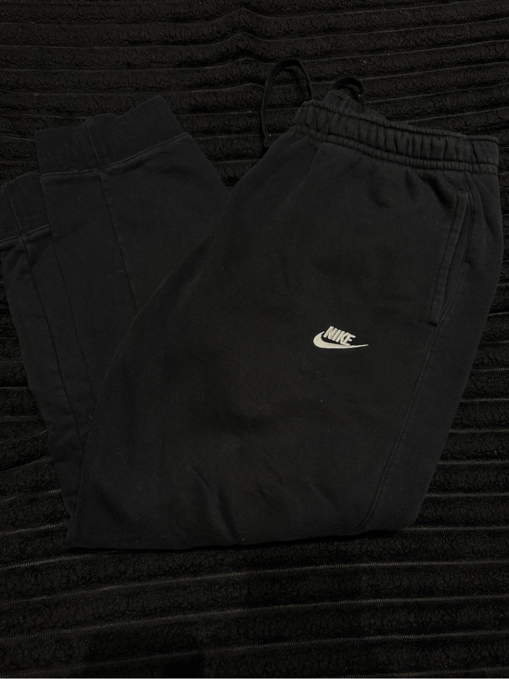 Nike Black Jogger Pants with White Swoosh Tag